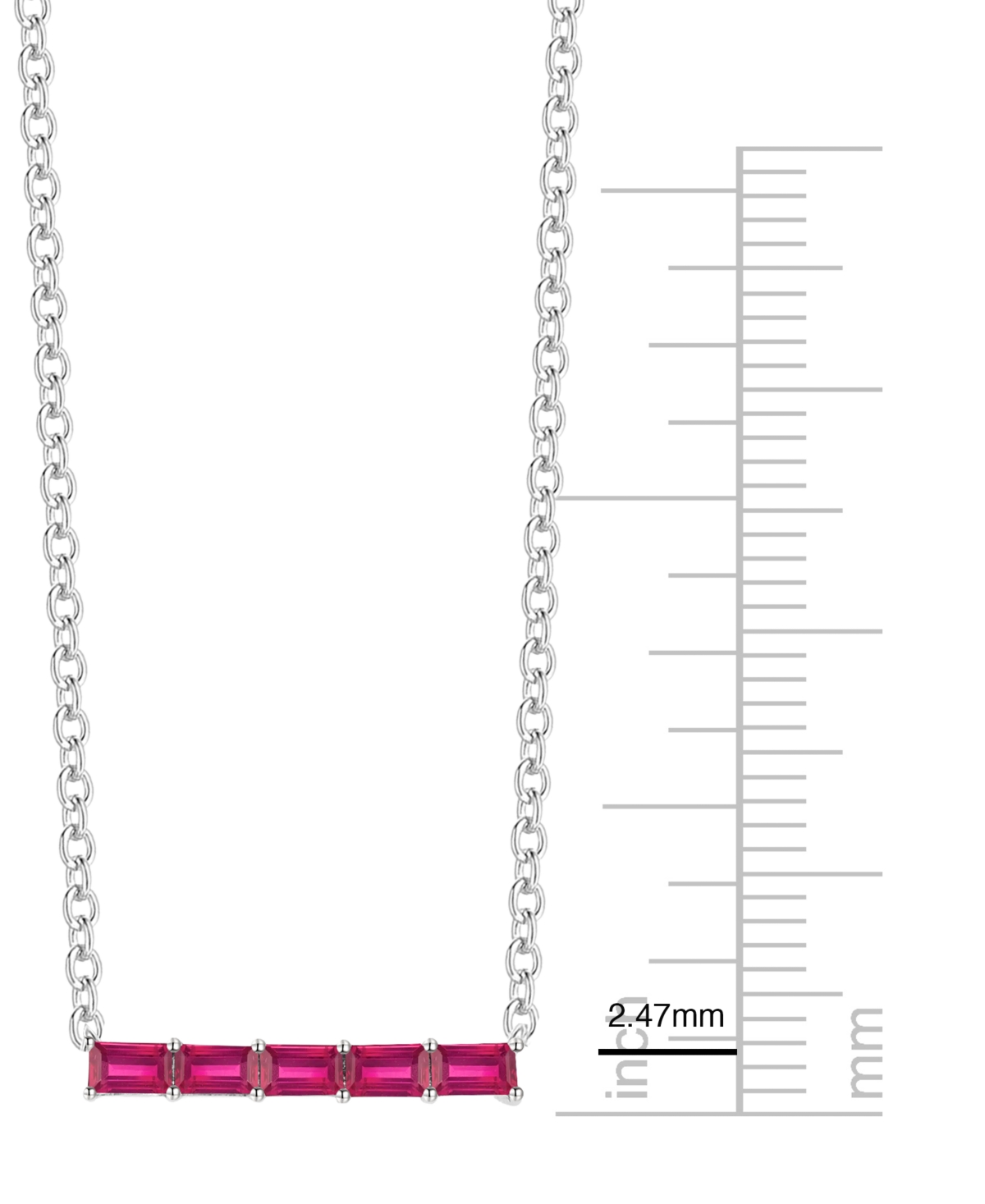 Macy's Lab-grown Sapphire (5/8 Ct. T.w.) Necklace In Sterling Silver (also In Multi-stone) In Metallic