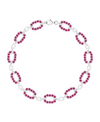 Lab-Grown Ruby (2 ct. t.w.) Bracelet in Sterling Silver (also in Sapphire)