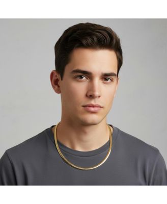 18" Sterling Silver 14K Gold Plated Omega Necklace - For Men & Women