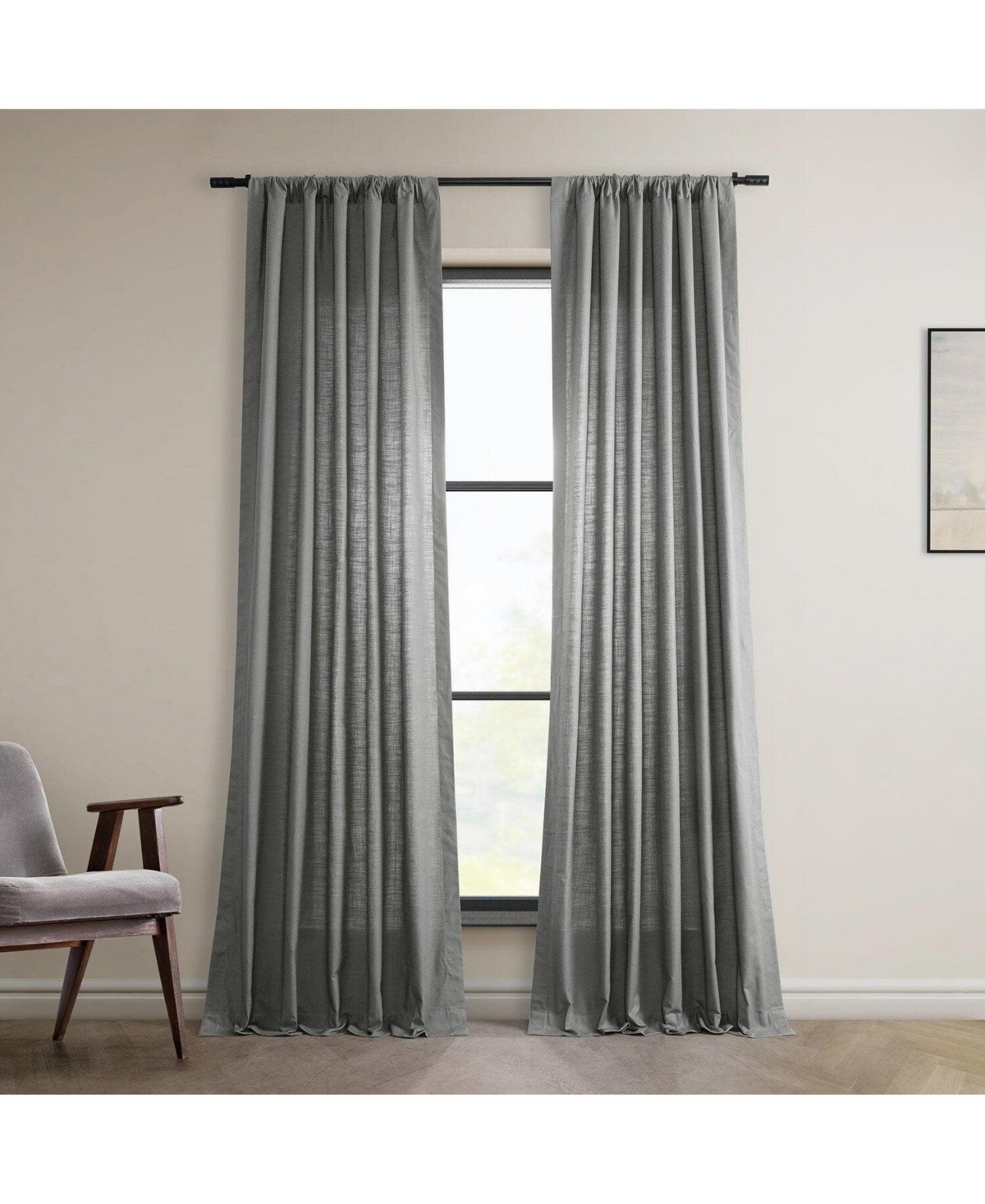 Half Price Drapes Dune Textured Cotton Curtain Pair (2 Panels)