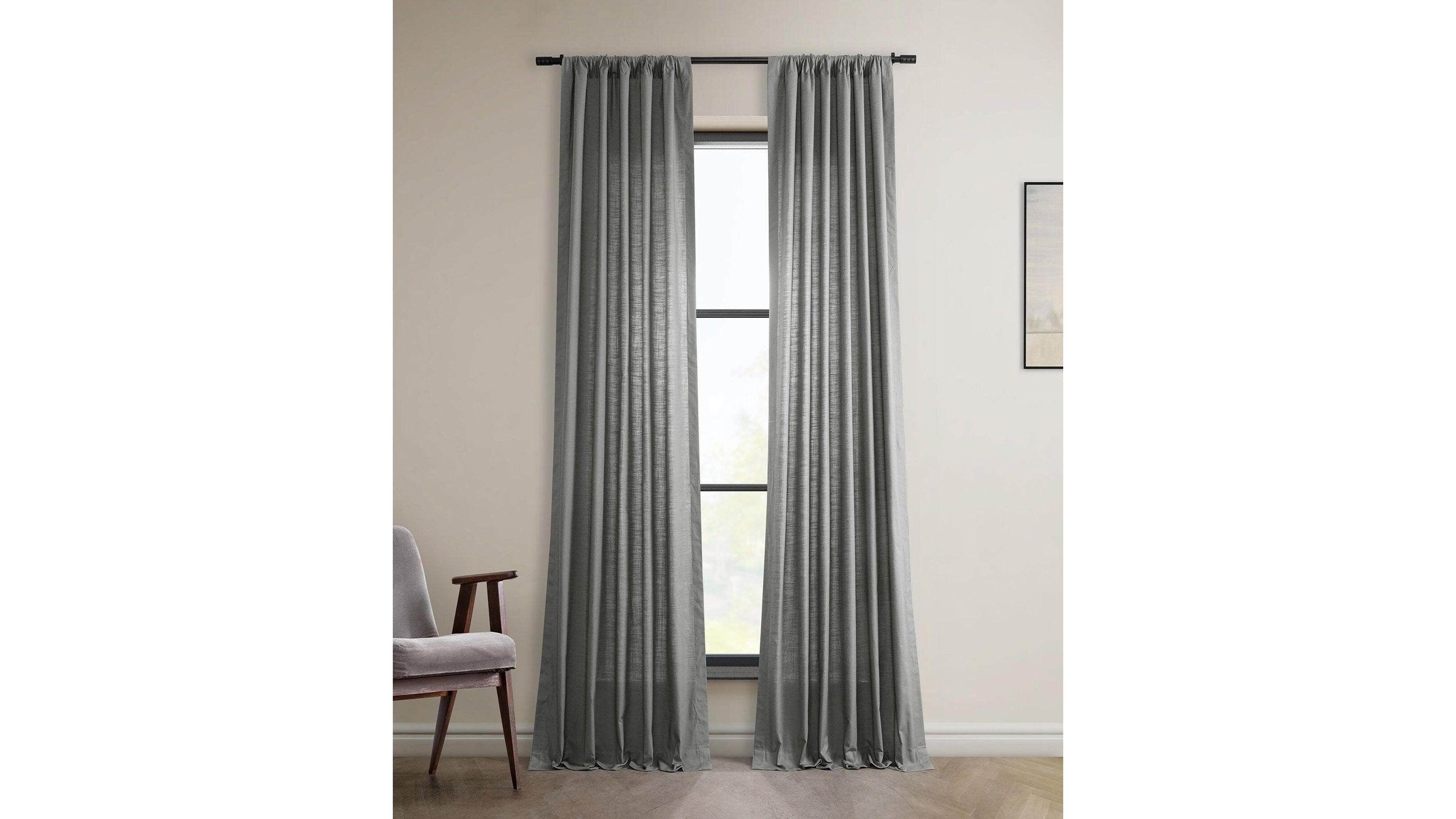 Half Price Drapes Dune Textured Cotton Curtain Pair (2 Panels)