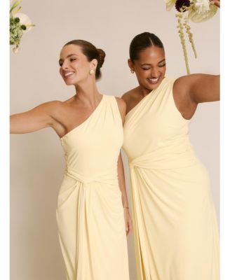 Women's One Shoulder Drape Stretch Bridesmaid Dress