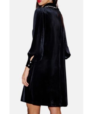 Women's Long Sleeve Velvet Tunic Dress