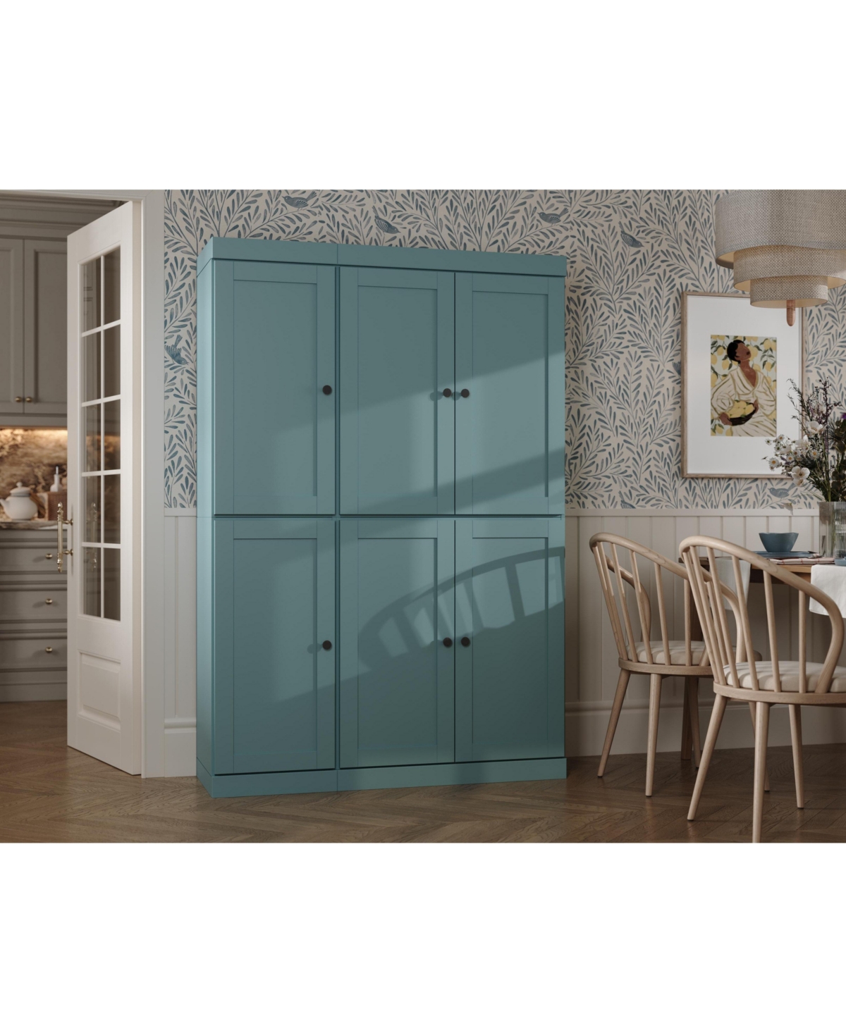 Palace Imports 100% Solid Wood 48.5" Pantry Cabinet with Shaker Doors & Adjustable Shelves