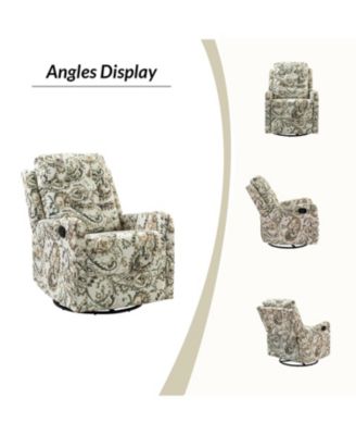 Arlette Transitional Swivel Recliner with Metal Base