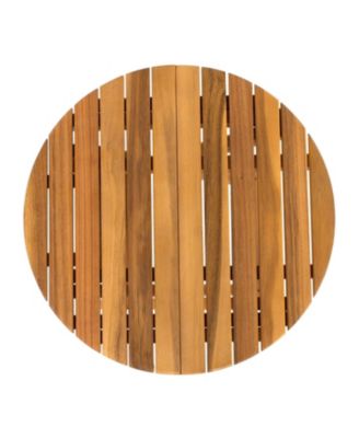 Foldable Acacia Wood End Table - Adjustable & Sturdy