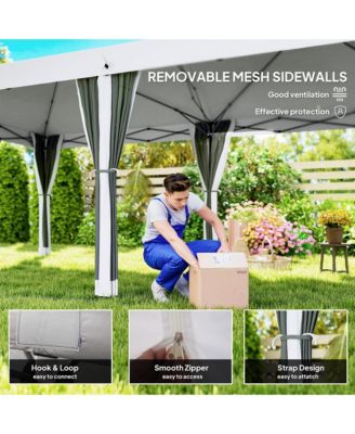 10' x 20' Pop Up Canopy with 6 Sidewall Mesh Nettings,