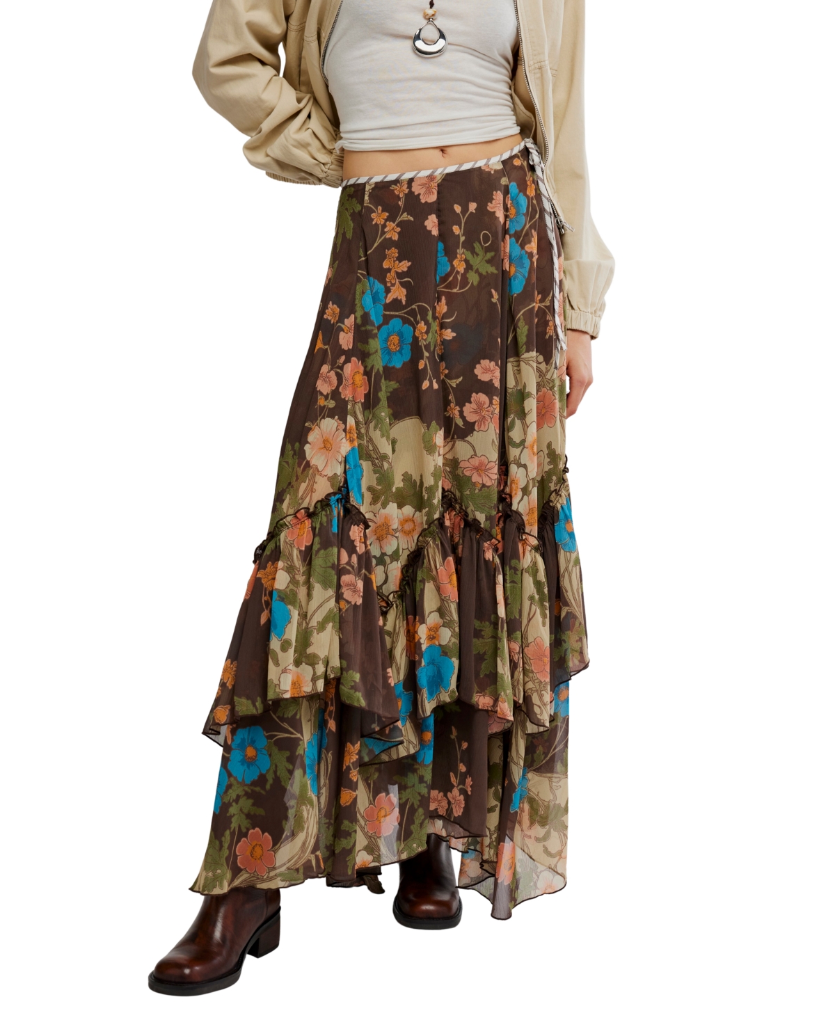 Free People Women's Palermo Villa Chiffon Maxi Skirt