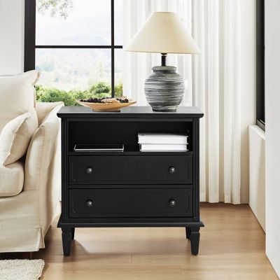 Kamilo Transitional 2-Drawer Solid Wood End Table