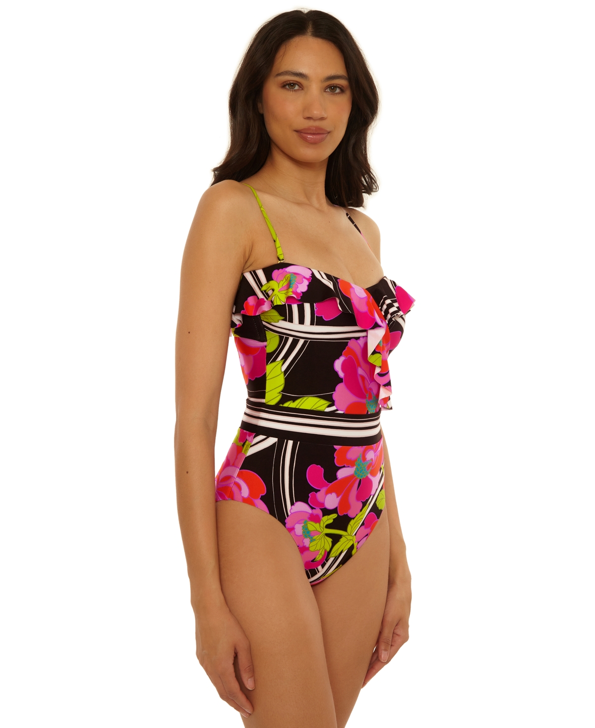 Trina Turk Women's Bougainvillea Ruffle Detail One-piece Swimsuit In Multi