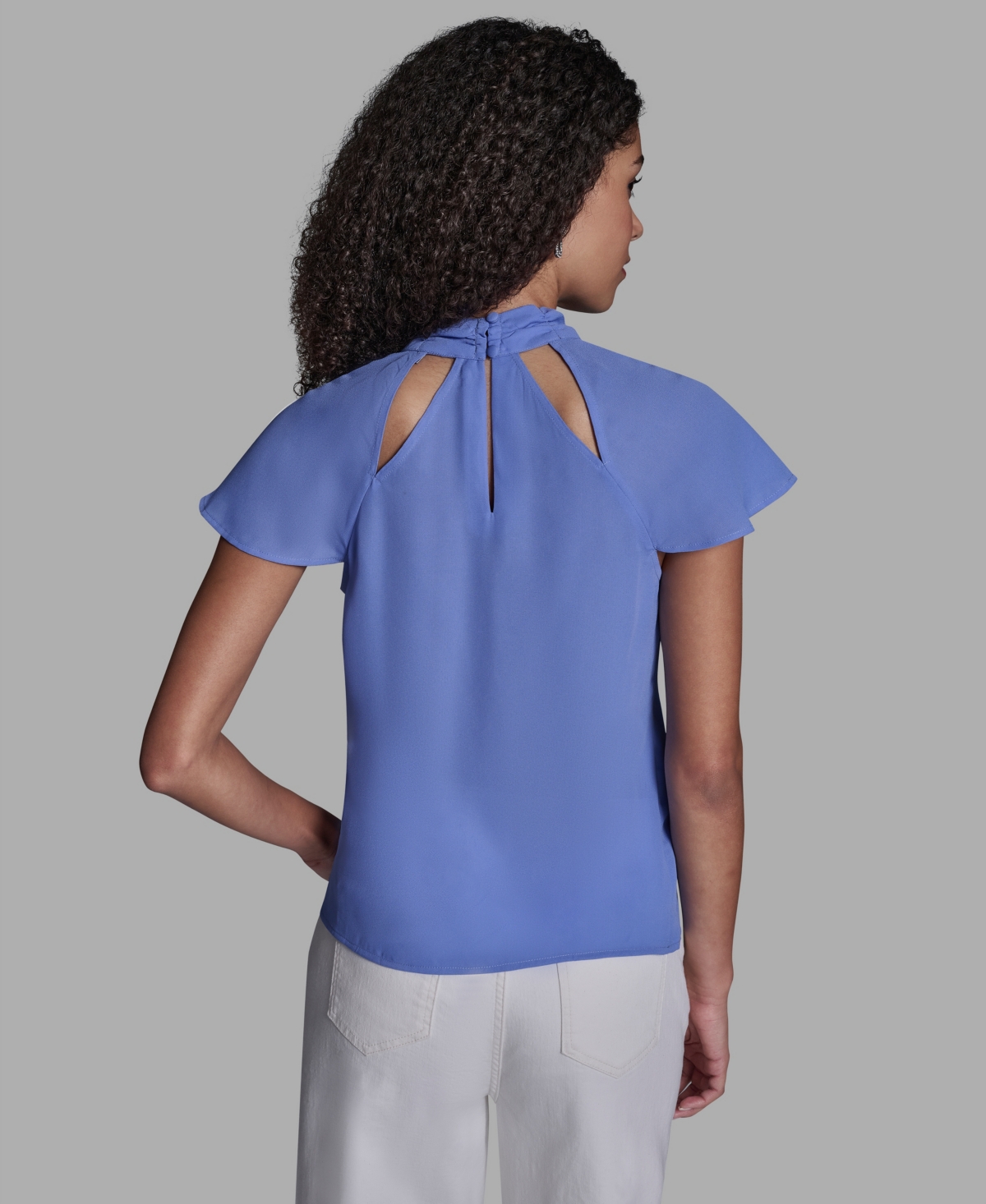 Bcbg Women's High Neck Short-Sleeve Top