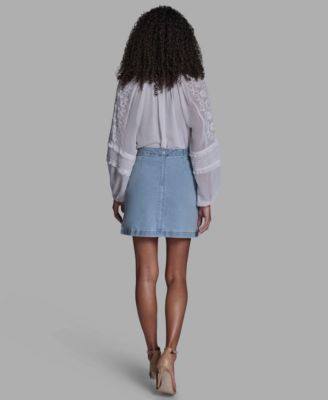 Women's Button Waist Mini Skirt