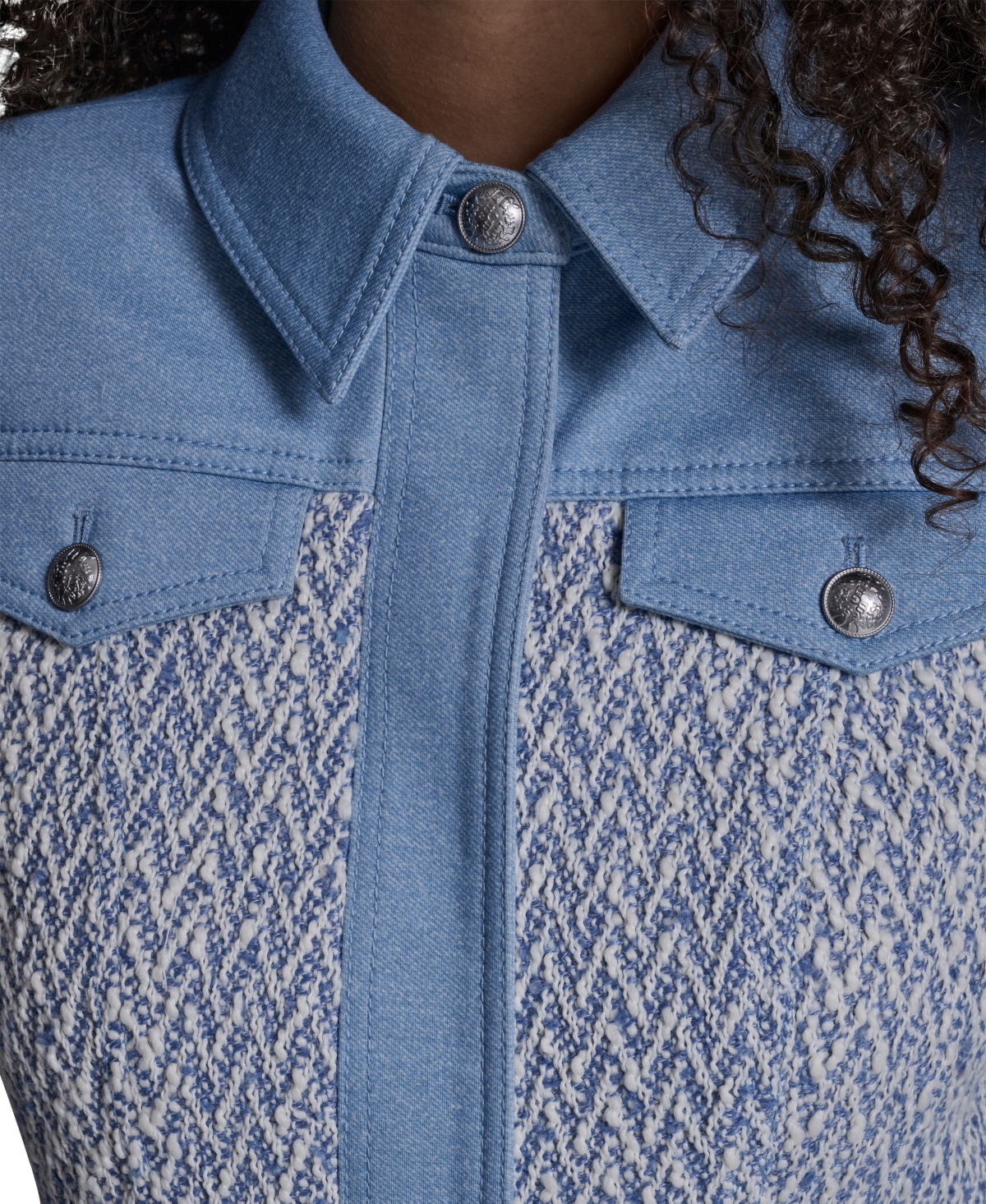 Bcbg Women's Chambray Collared Long-Sleeve Jacket