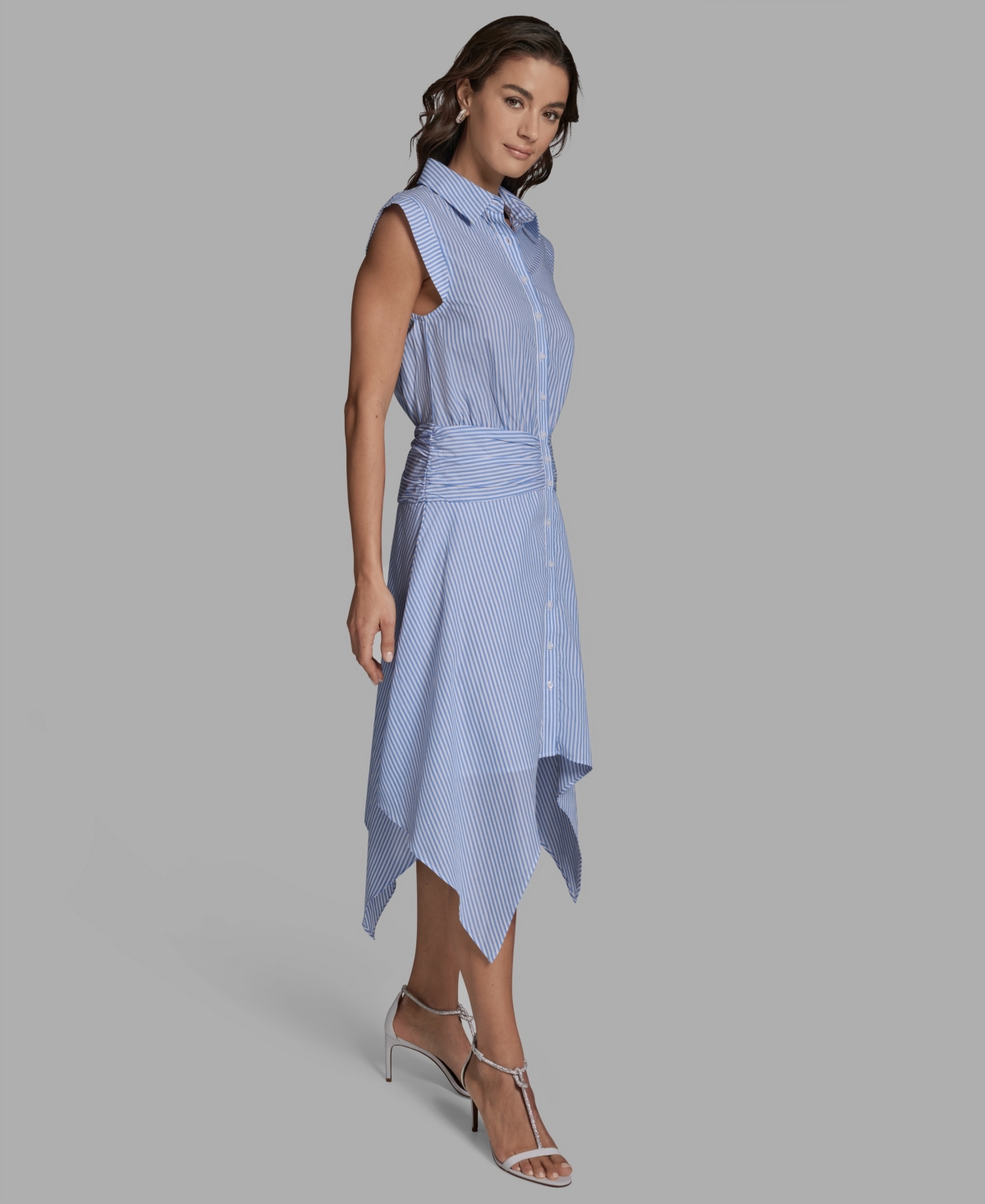 Bcbg Women's Sleeveless Stripe Shirt Dress