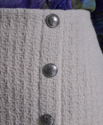 Women's Button Detail Pleated Mini Skirt