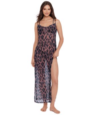 Steve Madden - Women's Mesh Cowl Neck Maxi Swim Dress