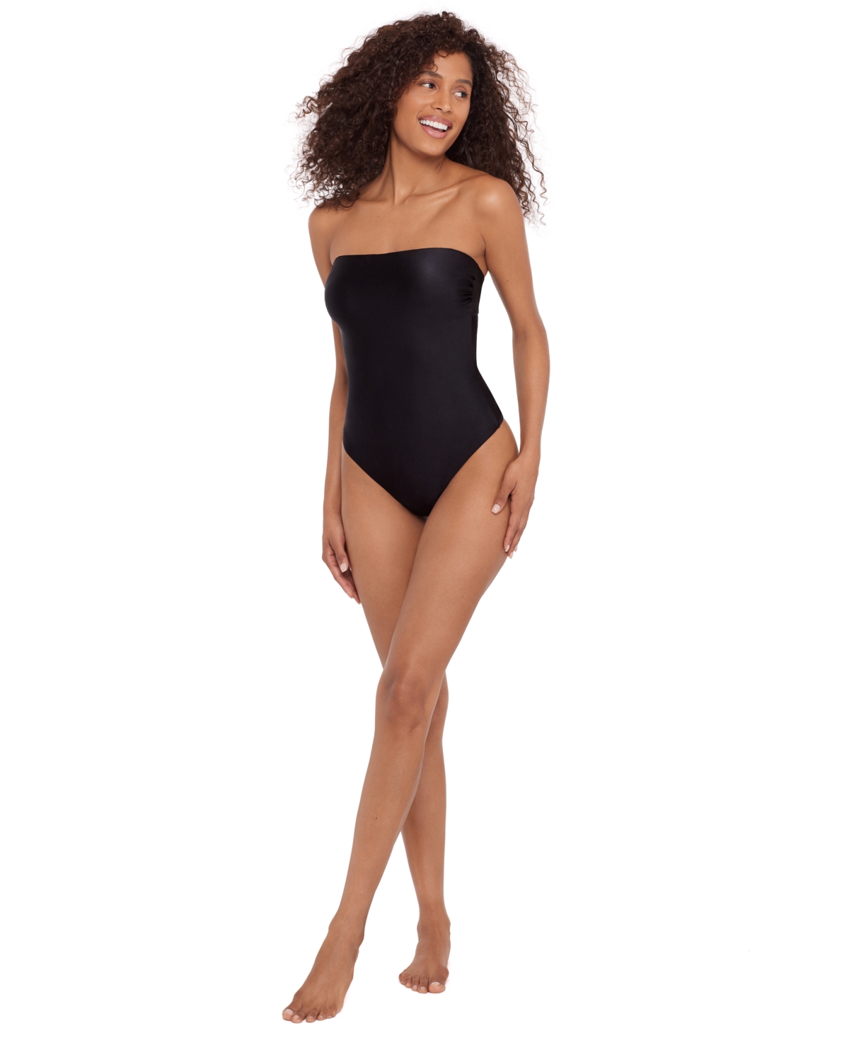 Steve Madden Women's Bandeau Neck One-piece Swimsuit In Black