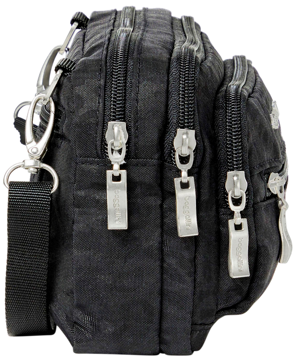 Baggallini Triple Zip Women's Crossbody In Black