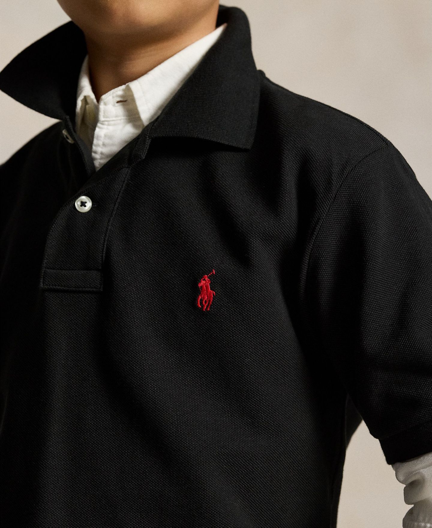 Поло Polo Ralph Lauren 8-20 Cotton Mesh Logo Polo Shirt для мальчиков, цвет: Чёрный — фото 3