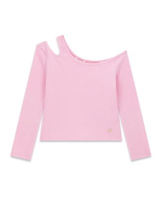 Girls' 7-16 Ribbed Long-Sleeve Top