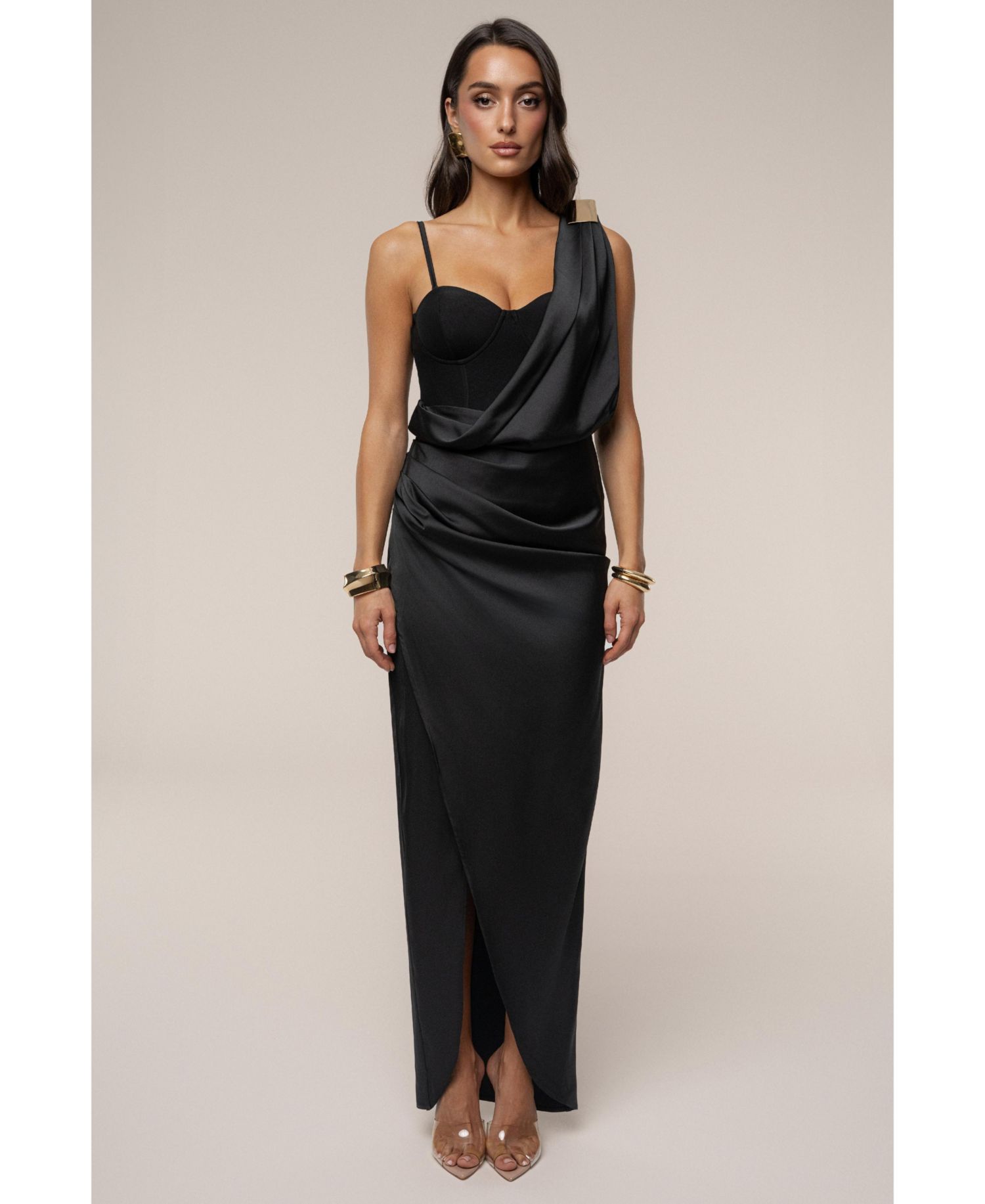 Women's Draped Radiance Maxi Dress