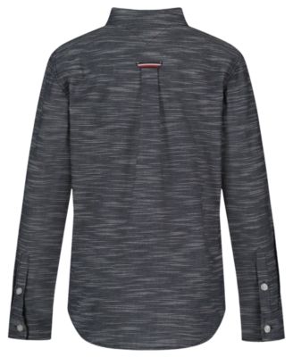 Boys' 8-20 Texture Woven Long-Sleeve Shirt