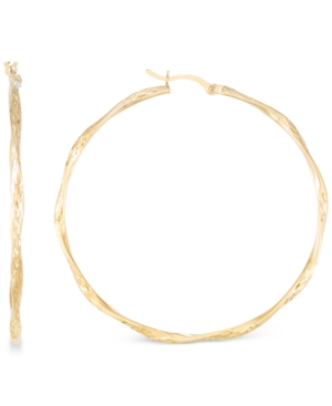 image of Twisted Hoop Earrings in 14k Gold Over Sterling Silver