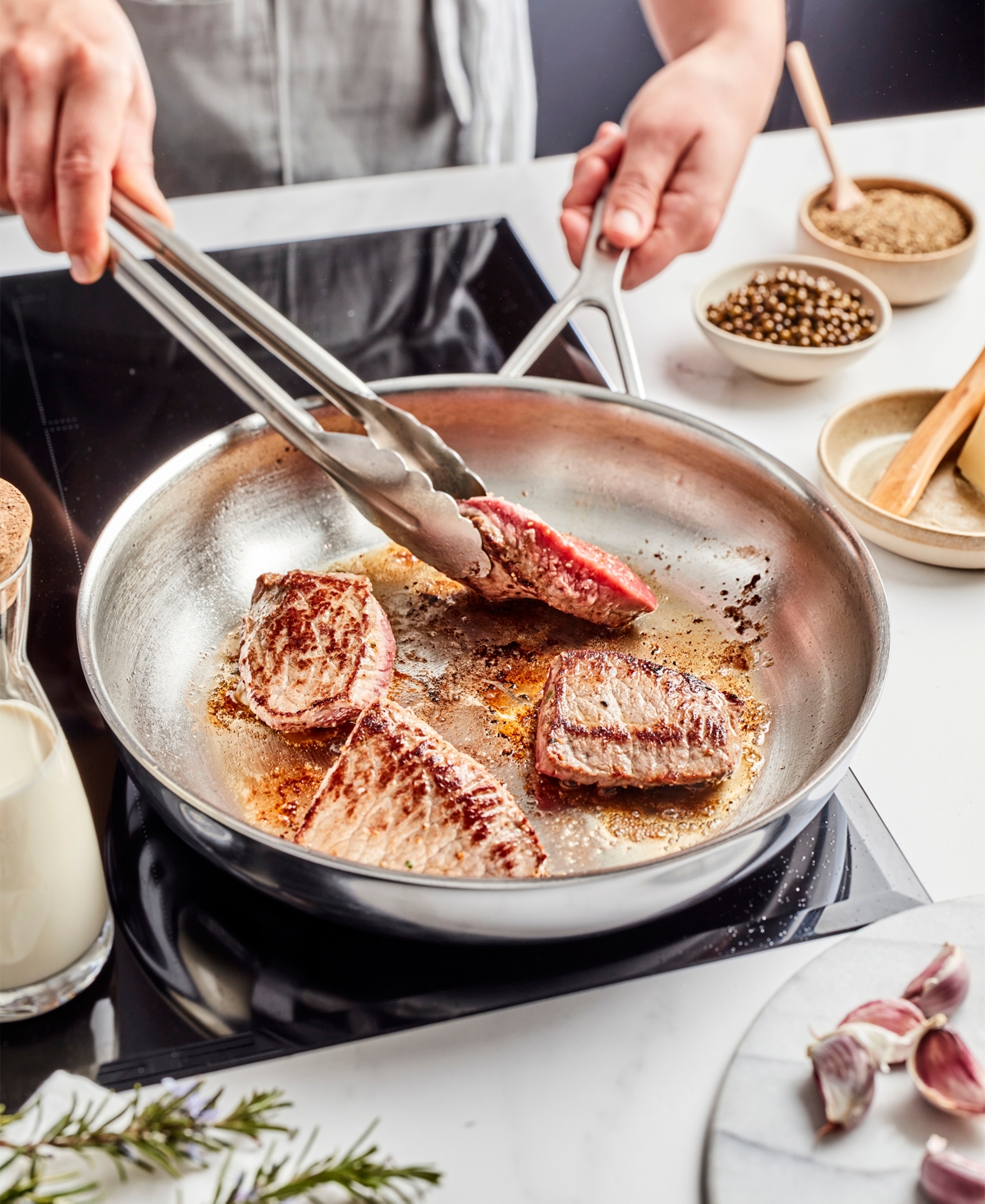 Demeyere Industry 5 Stainless Steel 9.5" Fry Pan In Metallic