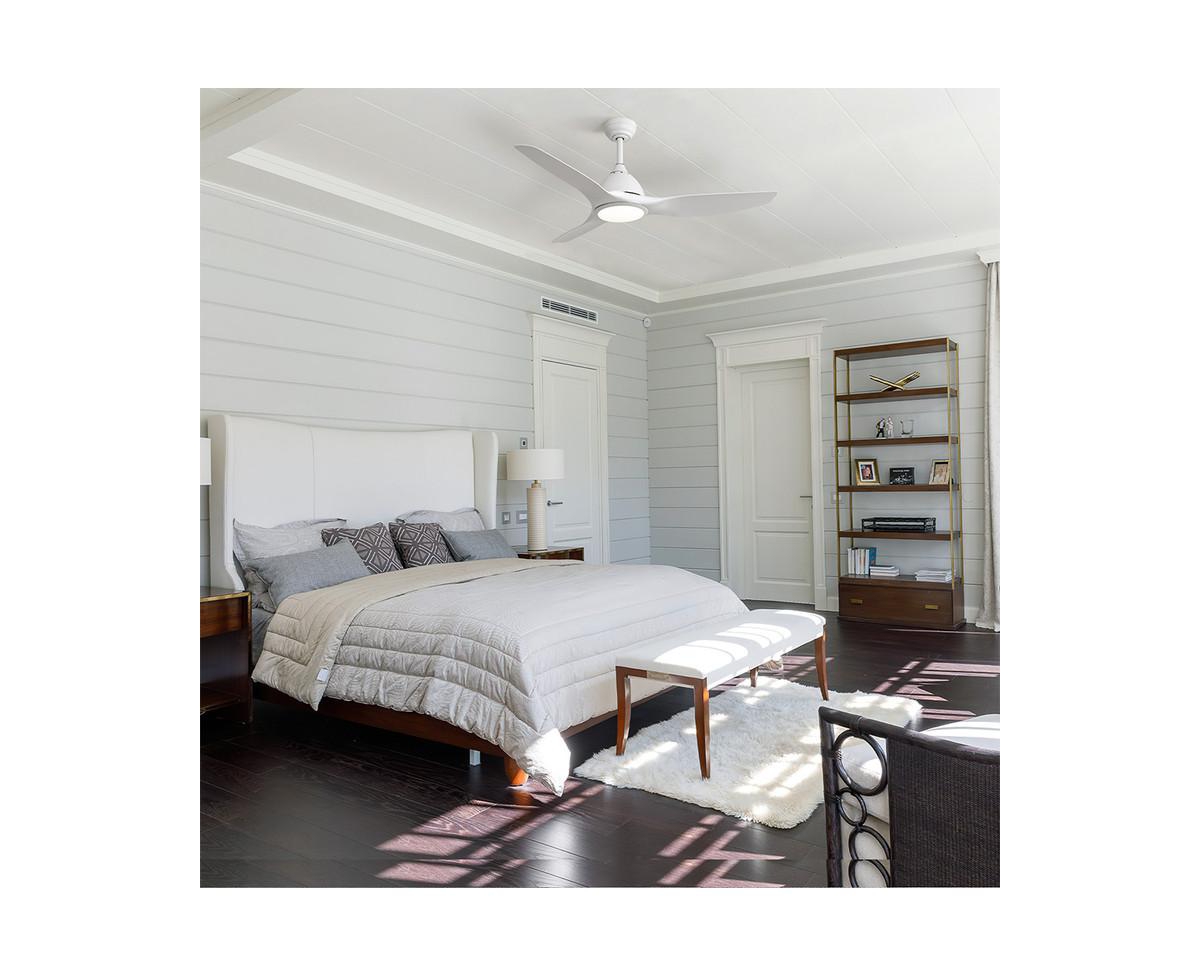 Sofucor 52-inch Modern White 3-Blade Ceiling Fan with Six Speed Remote Control and Timing Function for Indoor