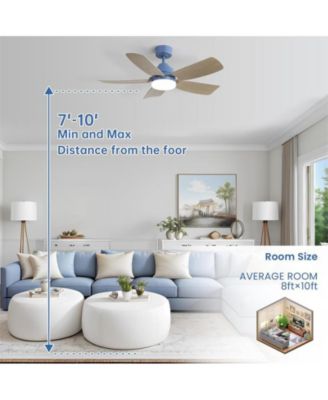42″ Dark Blue Ceiling Fan, 5 Blades, 6-Speed Remote, Forward/Reverse for Bedrooms, Kitchens & Living Rooms