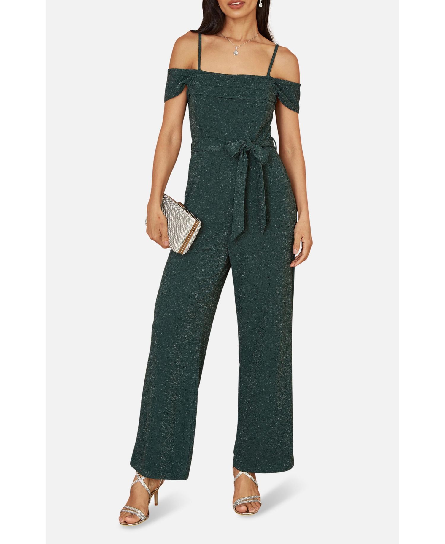 Women's Sparkle Stretch Bardot Jumpsuit