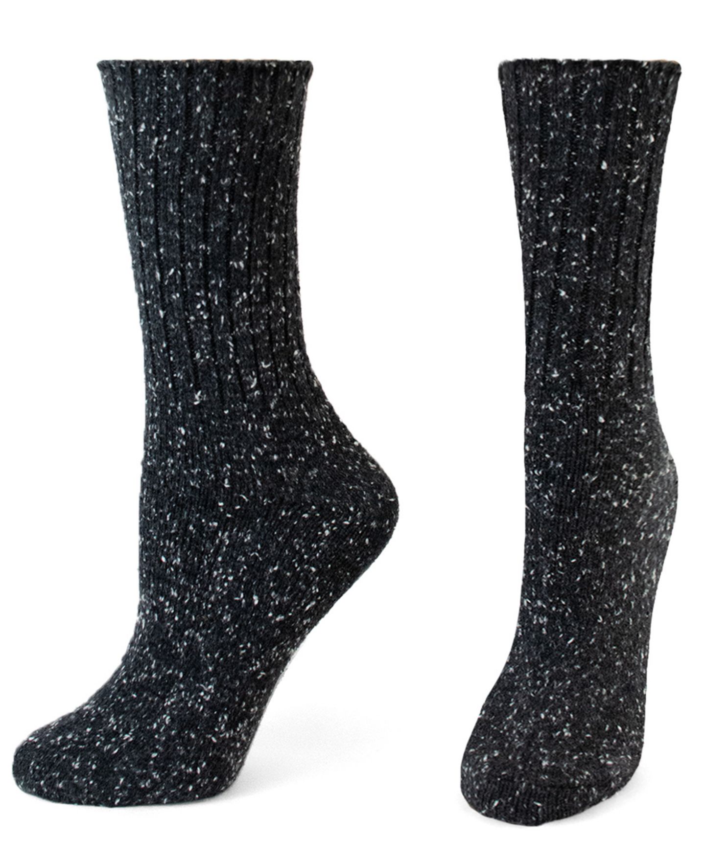 Женские носки-сапоги Hue в рубчик с твидом U24761, набор из 2 пар, цвет: Серый — фото 2