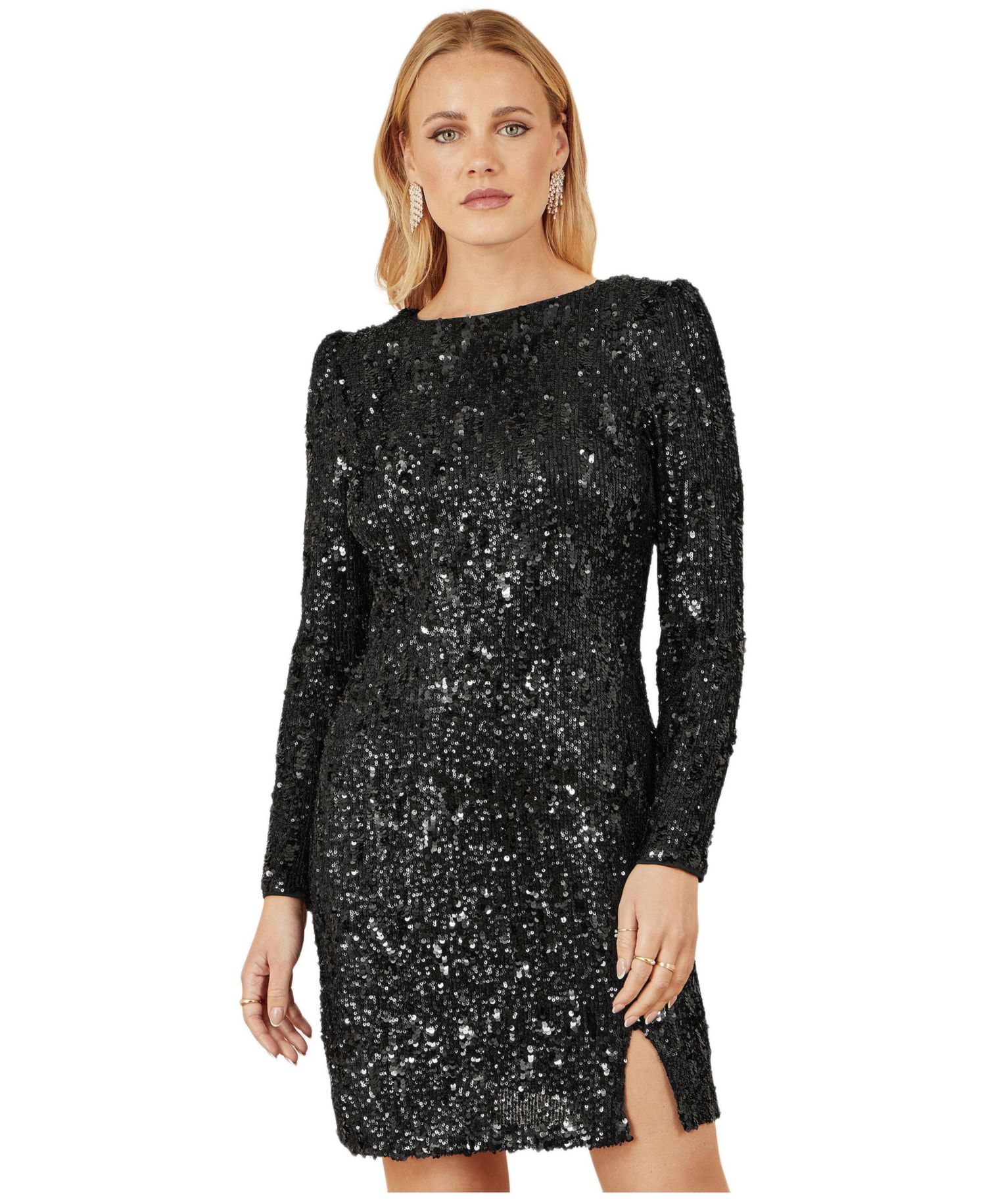 Women's Sequin Long Sleeve Fitted Dress