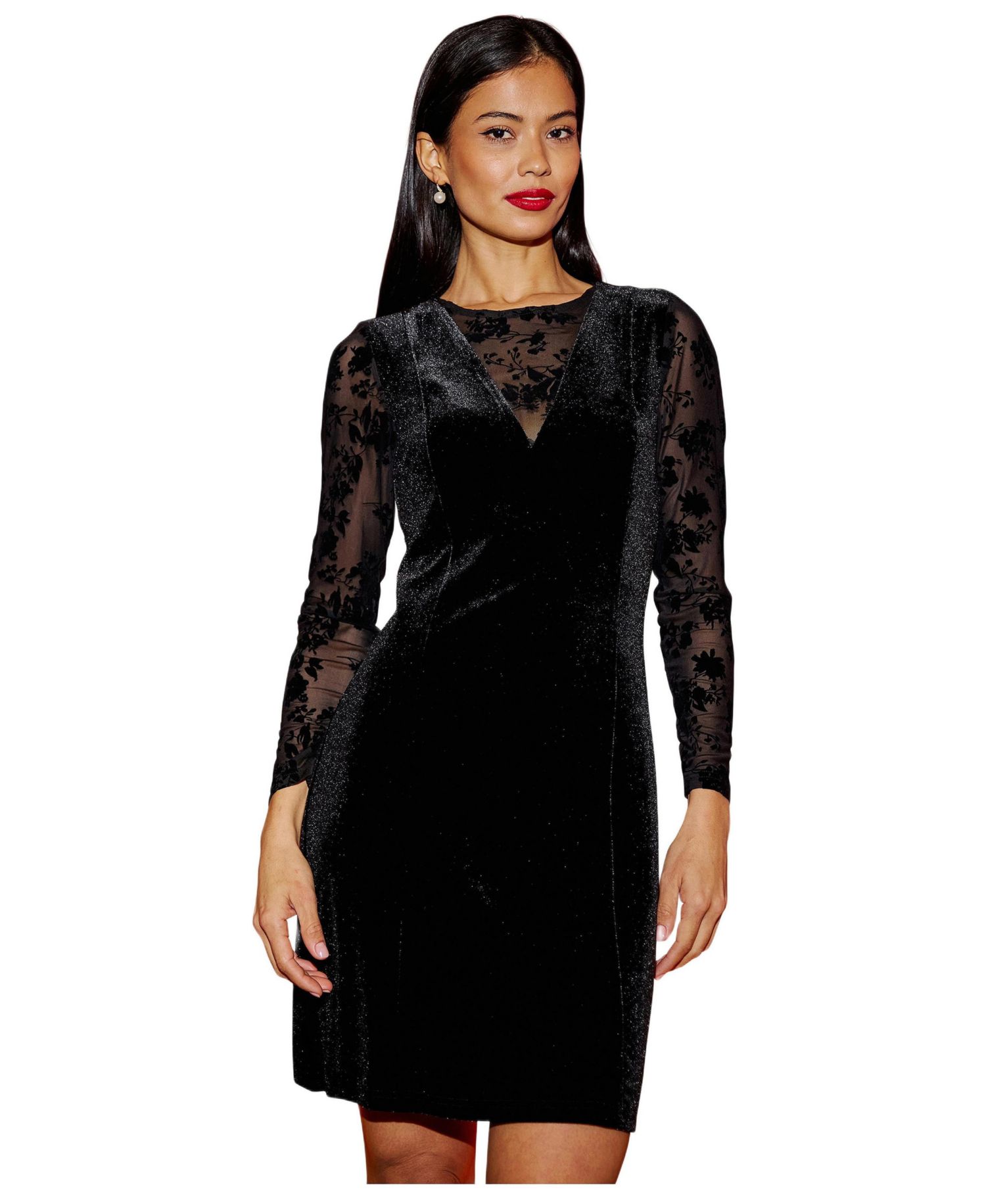 Women's Fitted Velvet Dress