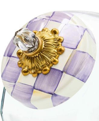 Violet Check Handmade Cookie Jar