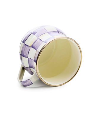 Violet Check Handmade Mug