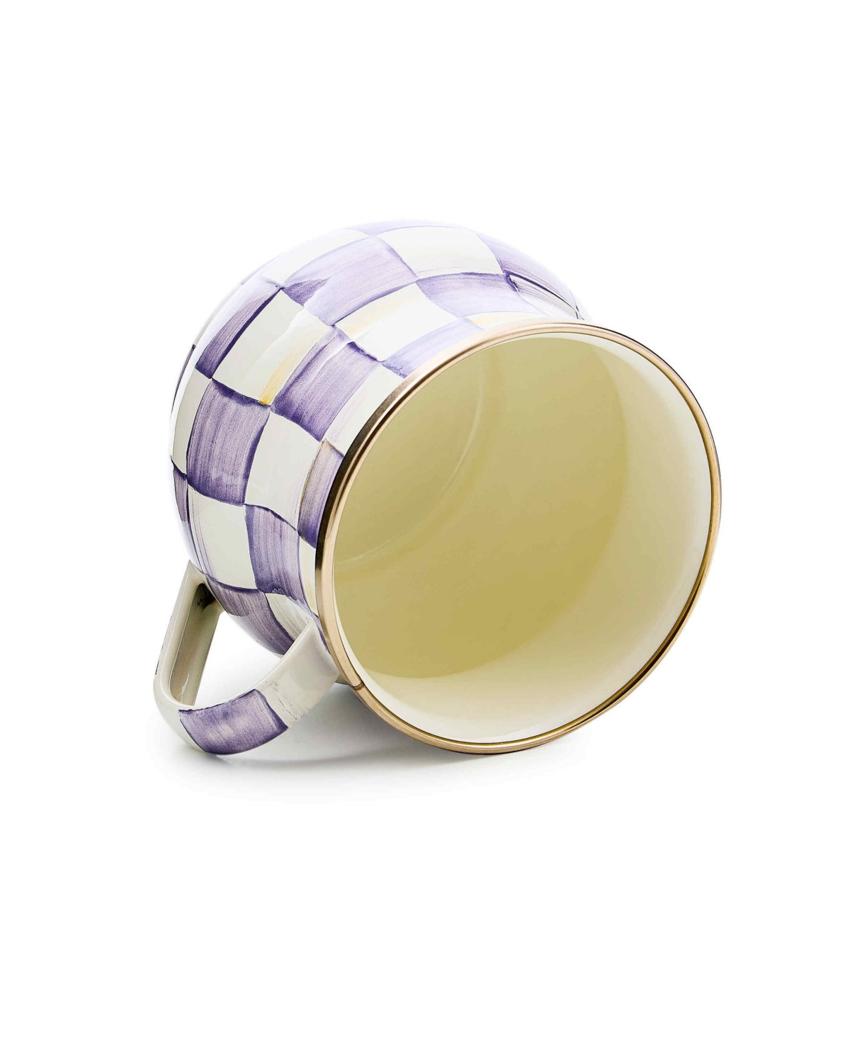 MacKenzie-Childs Violet Check Handmade Mug