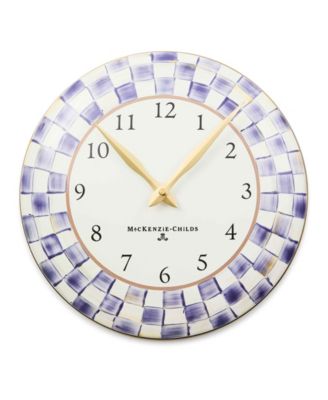 Violet Check 12" Handmade Clock