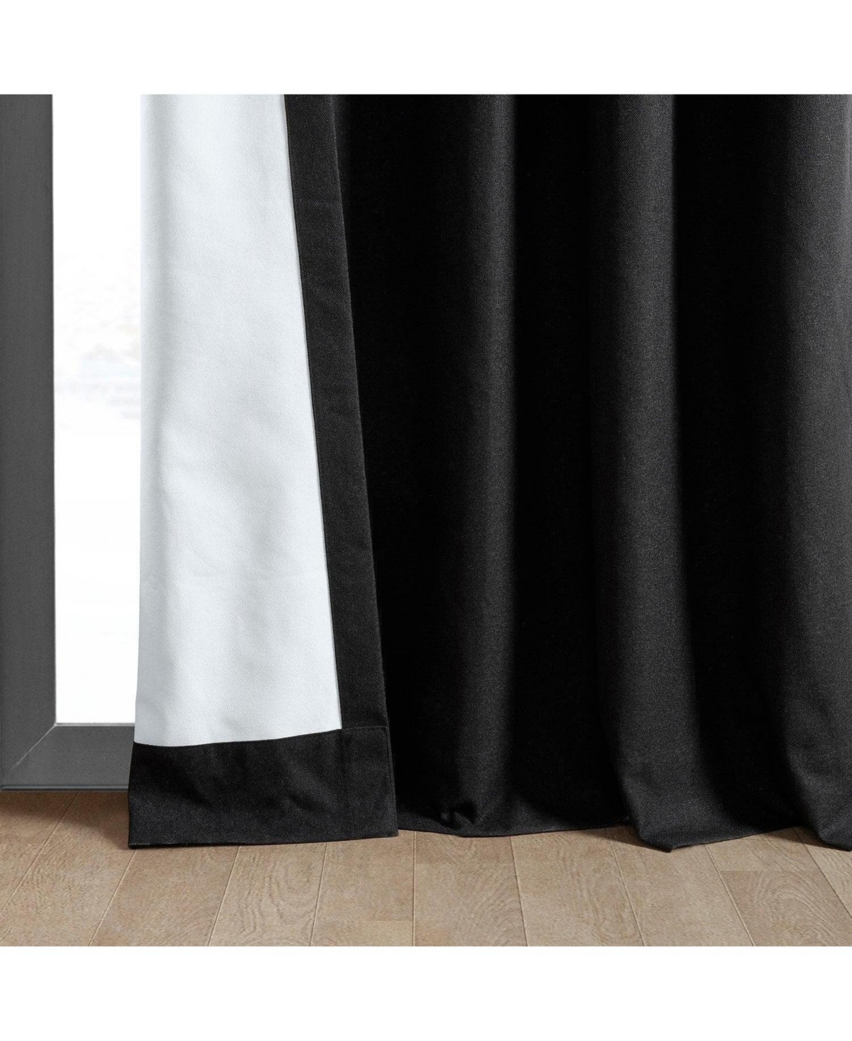 Half Price Drapes Millennial Grey Thermal Cross Linen Weave Blackout Curtain