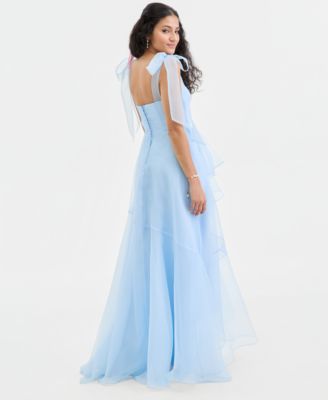 Juniors' Sweetheart-Neck Tie-Strap Bustier Gown 