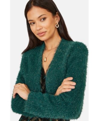 Women's Metallic Fluffy Eyelash Bolero