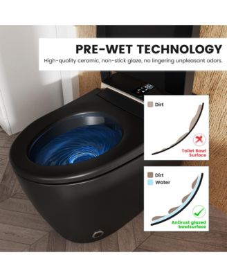 Smart One-Piece Bathroom Fixture With Heated Seat, Auto Flush, Automatic Lid, Wash And Air Dryer