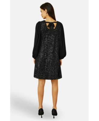 Women's Velvet Sequin Tunic Dress