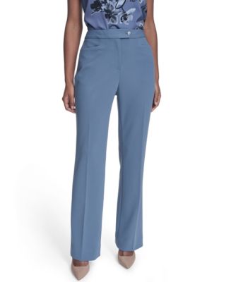 Calvin Klein Petite Full Length Straight Pants - Macy's