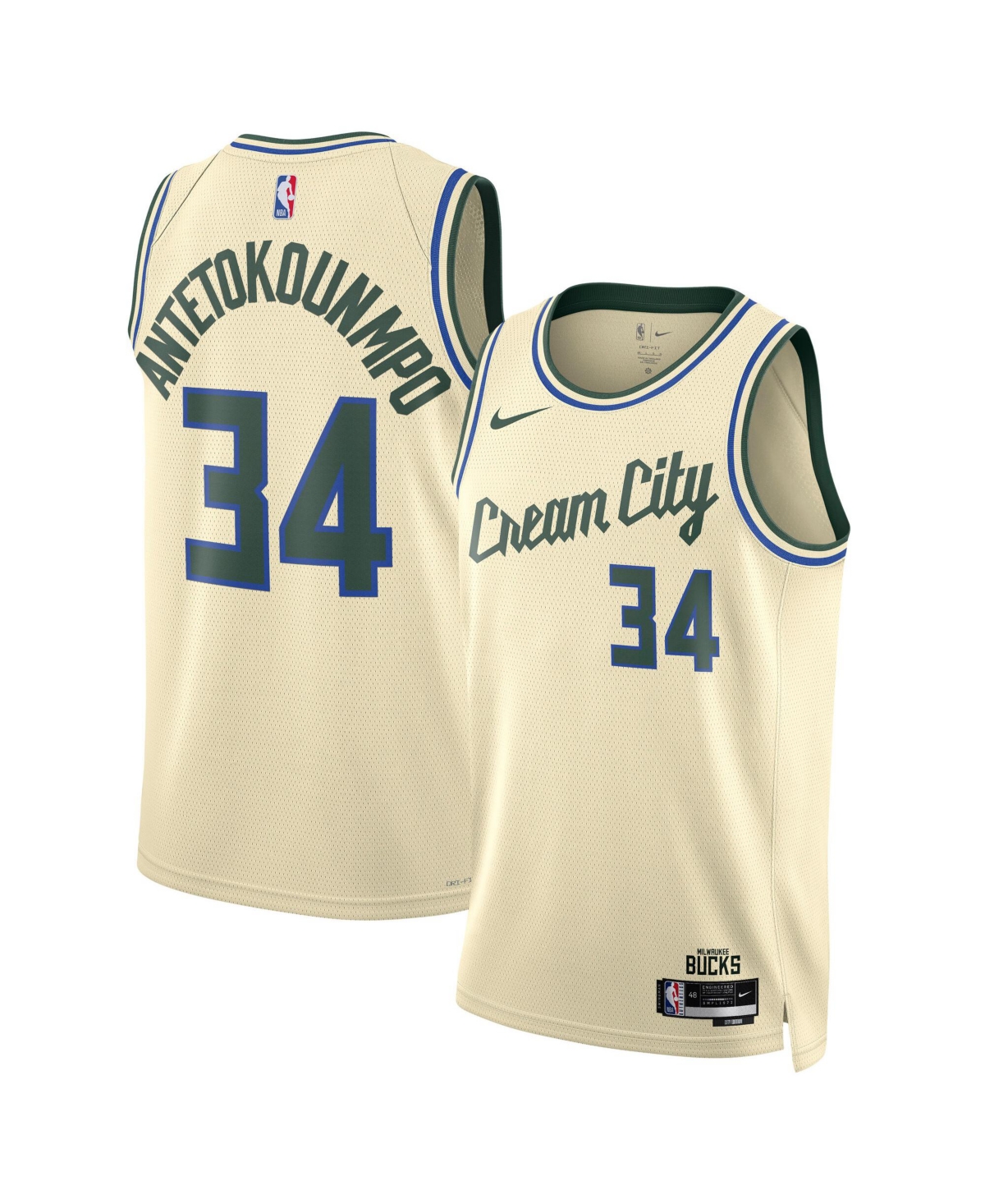 Nike Men's and Women's Giannis Antetokounmpo Cream Milwaukee Bucks 2025/26 City Edition Swingman Jersey