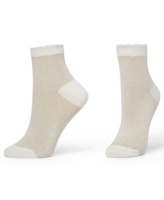 Women's 2-Pack Metallic Opaque Anklet Socks