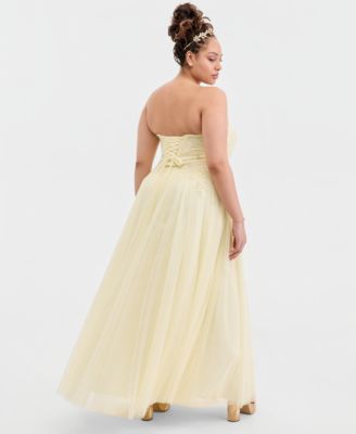 Trendy Plus Size Strapless Embellished Gown