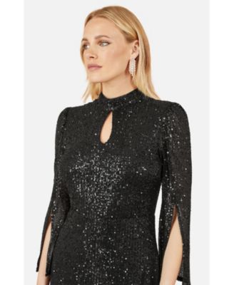 Women's Sequin Fitted Midi Dress