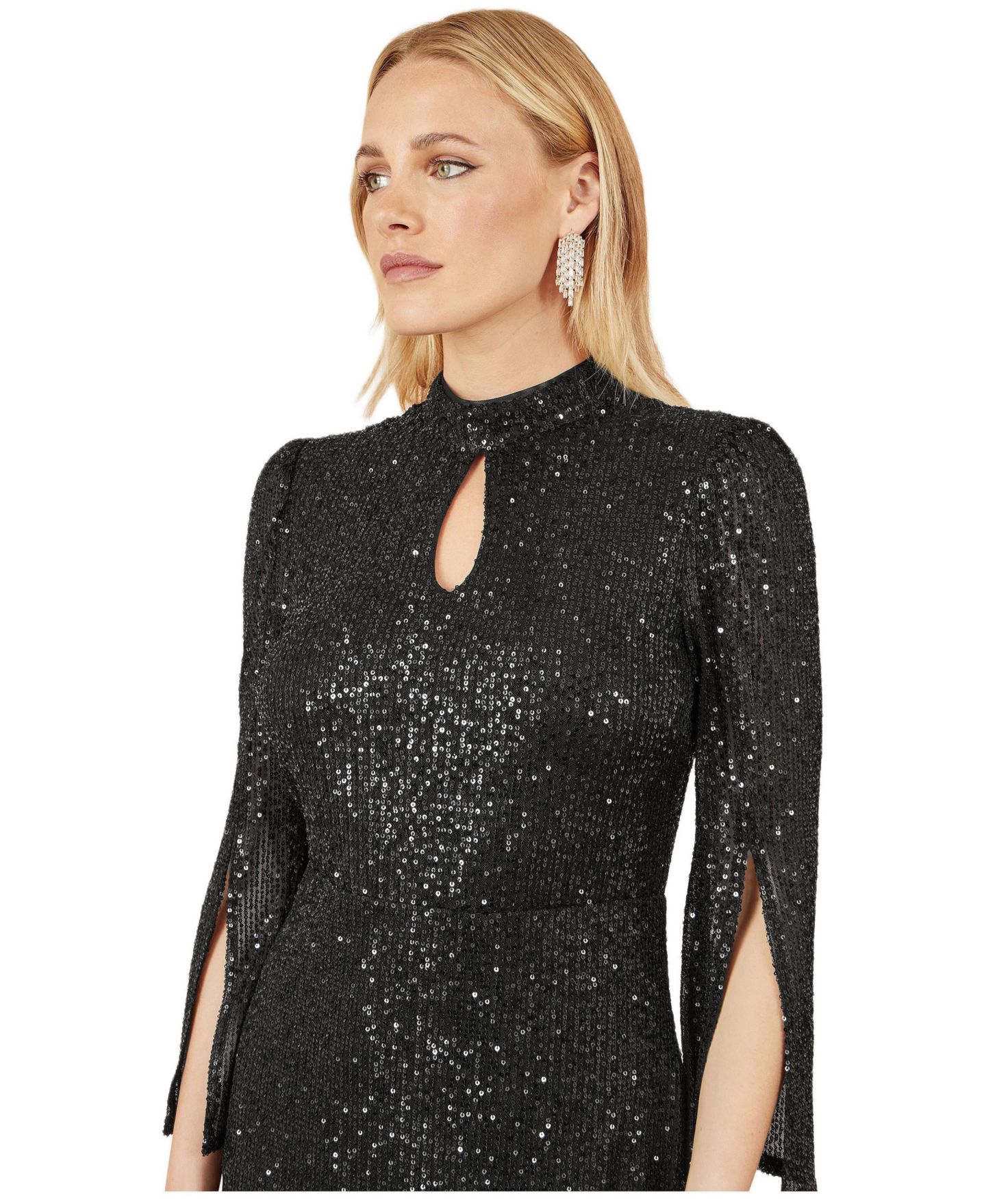 Женское платье Yumi Sequin Fitted Midi, цвет: Чёрный — фото 5