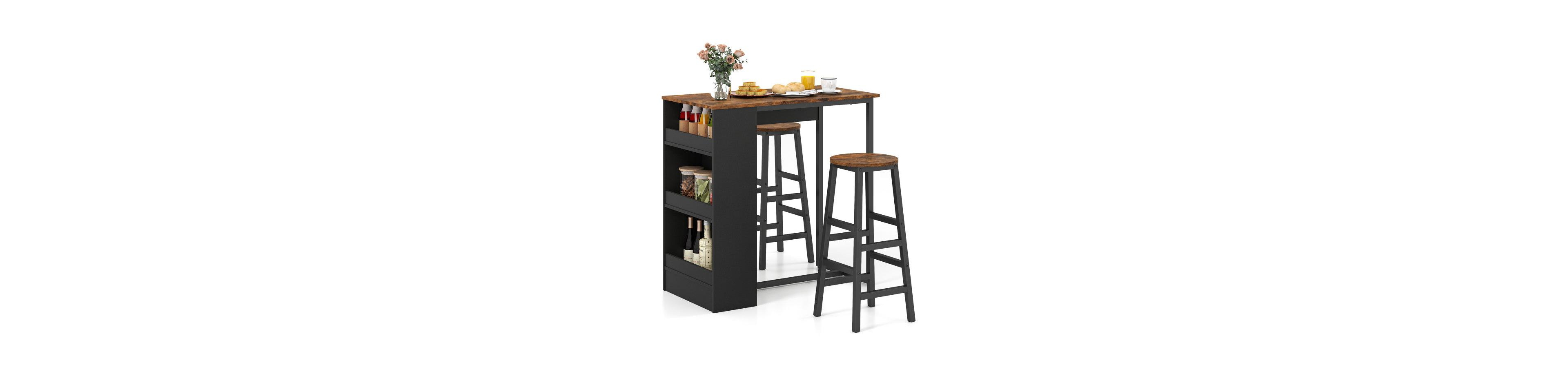 Boyel Living 3 Pieces Bar Table Set with Storage